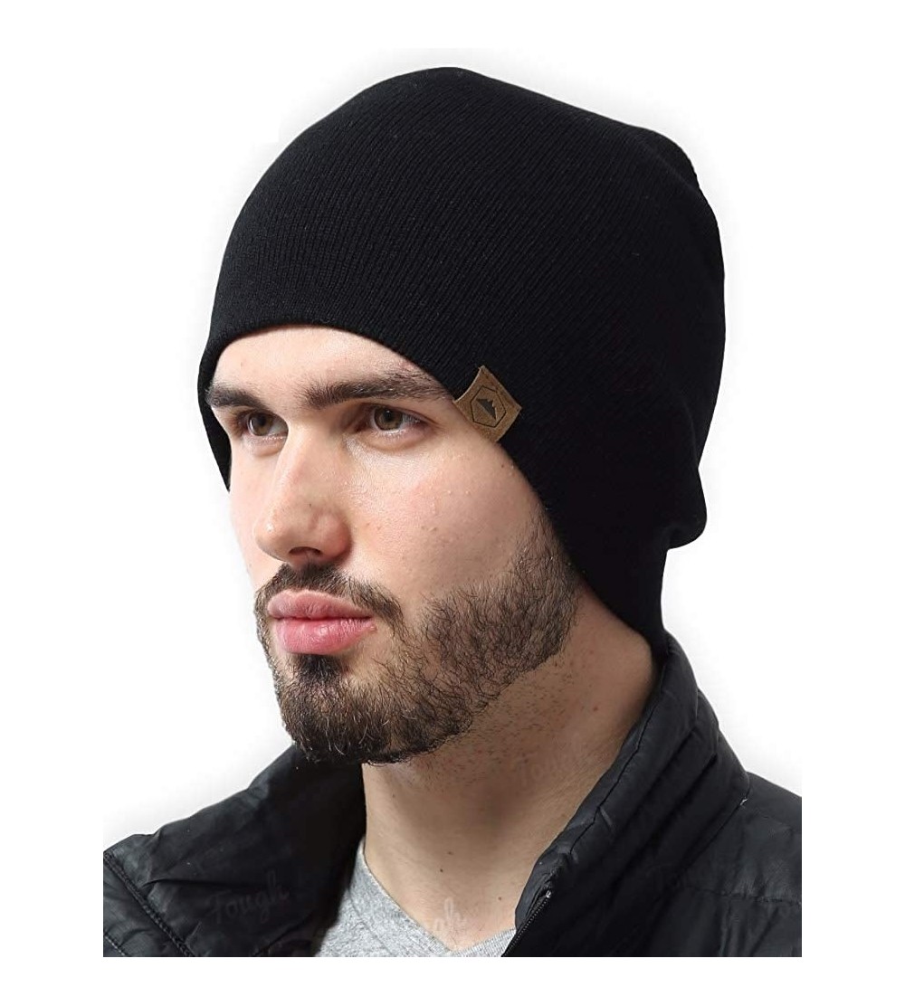 Skullies & Beanies Winter Beanie Knit Hats for Men & Women - Warm & Soft Toboggan Cap - Black - CA12MJ3WX39 $10.52