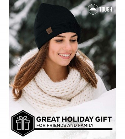 Skullies & Beanies Winter Beanie Knit Hats for Men & Women - Warm & Soft Toboggan Cap - Black - CA12MJ3WX39 $10.52