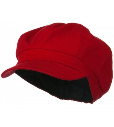 Newsboy Caps Cotton Elastic Big Size Newsboy Cap - Red - CY116ETBMFZ $26.39