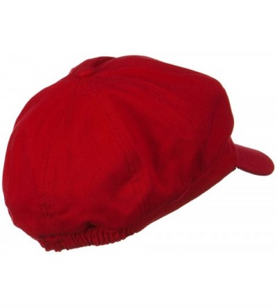 Newsboy Caps Cotton Elastic Big Size Newsboy Cap - Red - CY116ETBMFZ $26.39