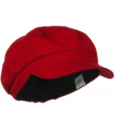 Newsboy Caps Cotton Elastic Big Size Newsboy Cap - Red - CY116ETBMFZ $26.39