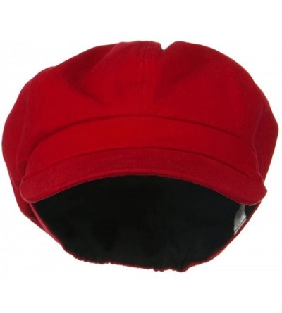 Newsboy Caps Cotton Elastic Big Size Newsboy Cap - Red - CY116ETBMFZ $46.04