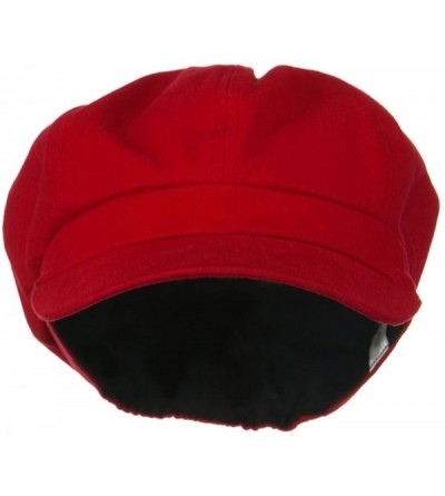 Newsboy Caps Cotton Elastic Big Size Newsboy Cap - Red - CY116ETBMFZ $26.39