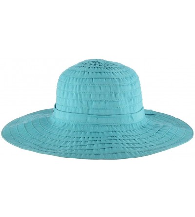 Sun Hats Women's Sewn Ribbon Crusher Hat - Aqua - C3115VMITF7 $18.88