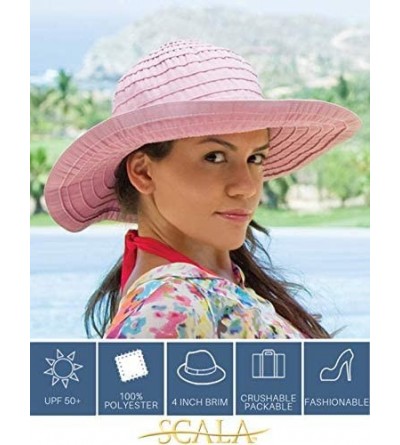 Sun Hats Women's Sewn Ribbon Crusher Hat - Aqua - C3115VMITF7 $18.88