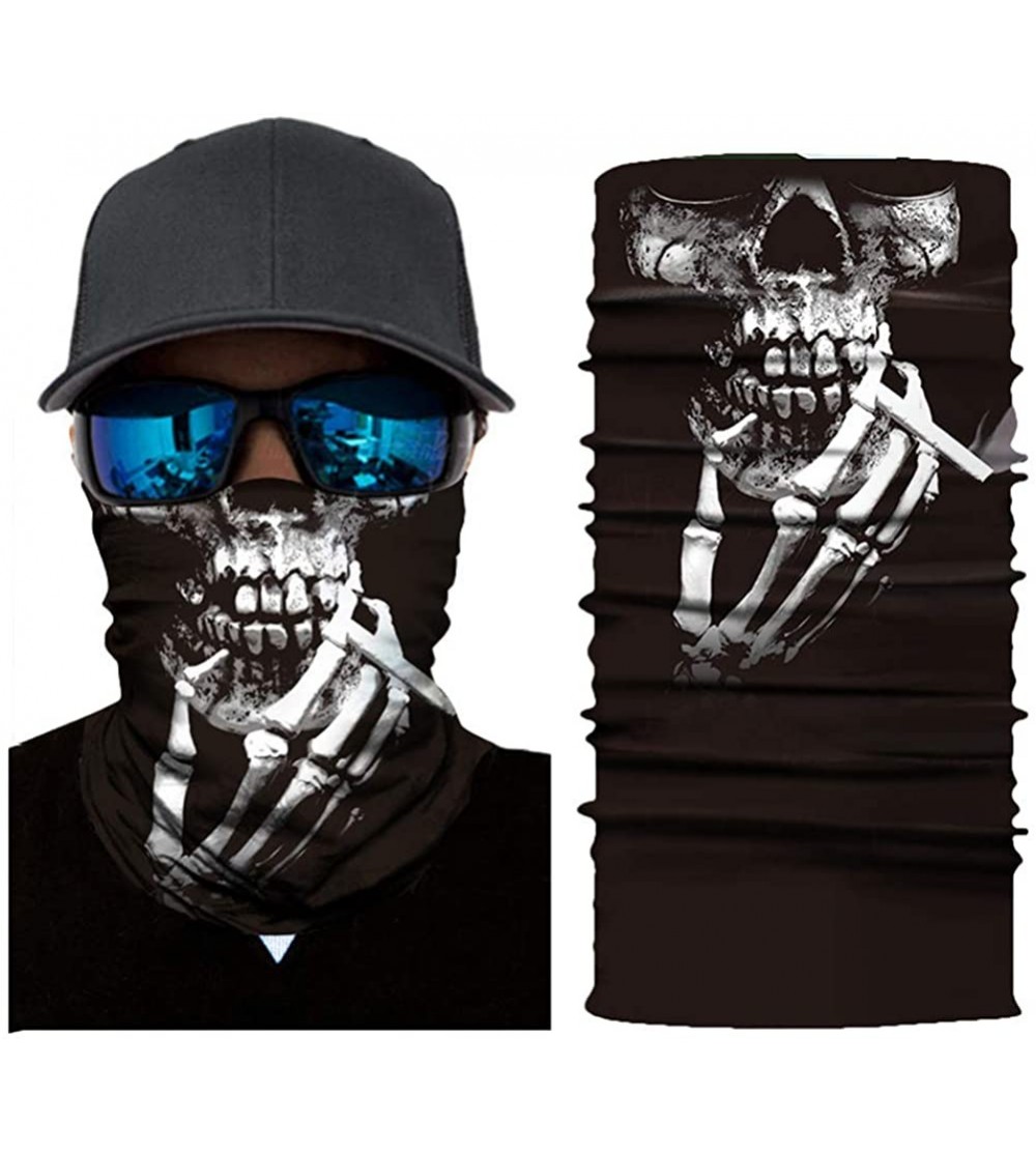 Balaclavas Seamless Rave Bandana for Men Women Neck Gaiter Scarf Dust Wind Balaclava Headwear - Skull - CE197T9ETL6 $9.58