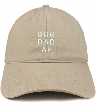Baseball Caps Dog Dad AF Embroidered Soft Cotton Dad Hat - Khaki - CT18EYS9QRN $33.96