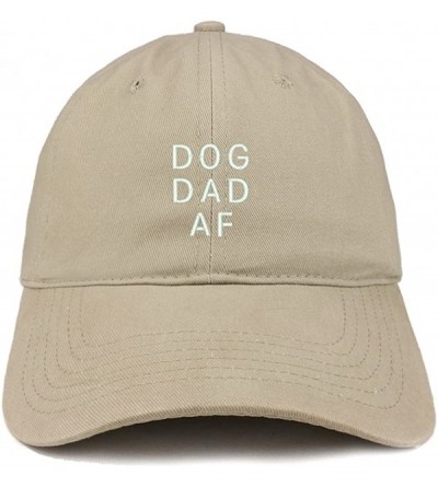 Baseball Caps Dog Dad AF Embroidered Soft Cotton Dad Hat - Khaki - CT18EYS9QRN $13.67