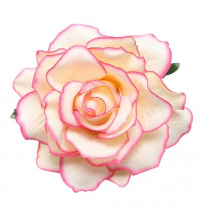 Headbands Women Sweet Big Rose Blossom Flower Wedding Bridal Hair Clip Hairpin Brooch Pin - Rose - CO187EXLE68 $6.34