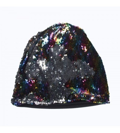 Sun Hats Fashion Women Wraps Sequins Knit Crochet Ski Hat Braided Turban Headdress Cap - Multicolored - CB18I8OHSKU $8.46