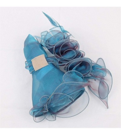 Sun Hats Wedding Hat-Women's Organza Church Derby Fascinator Cap Kentucky Tea Party - Blue - C318T696RMR $17.38