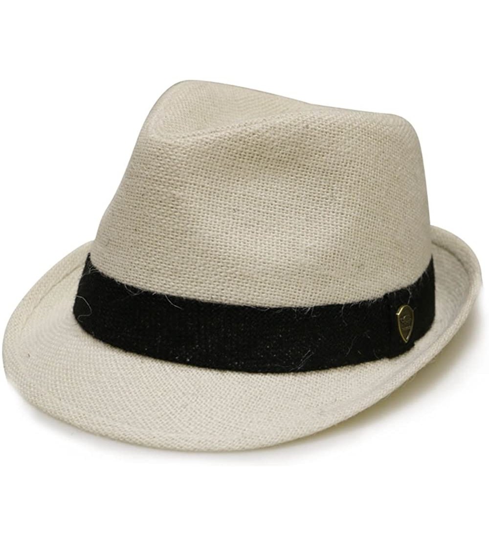 Sun Hats Pamoa Pms510 Dent Trilby Summer Fedora Hat - White - CC12D8OBMMV $11.27