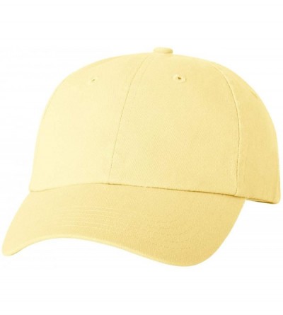 Baseball Caps Bio-Washed Unstructured Cotton Adjustable Low Profile Strapback Cap - Butter - CZ12EXQPYJP $20.83