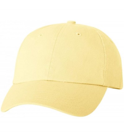 Baseball Caps Bio-Washed Unstructured Cotton Adjustable Low Profile Strapback Cap - Butter - CZ12EXQPYJP $12.27