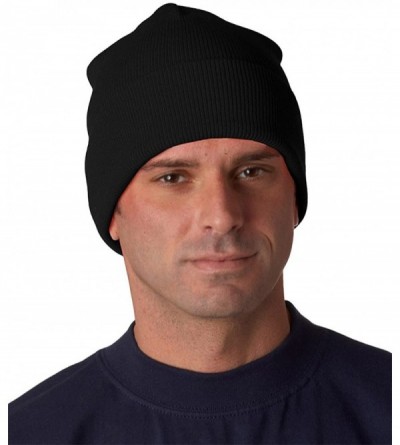 Skullies & Beanies Heavy Weight Cuffed Knit Cap - Black - CE18CKN4N0R $9.66