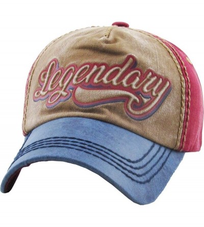 Baseball Caps Good Vibes ONLY Cool Vintage Design Dad Hat Baseball Cap Polo Style Adjustable - (2.3) Khaki Blue Legendary - C...