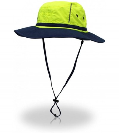 Sun Hats Outdoor Sun Hats with Wind Lanyard Bucket Hat Fishing Cap Boonie for Men/Women/Kids - Yellow - CE18OZX2R7G $23.08