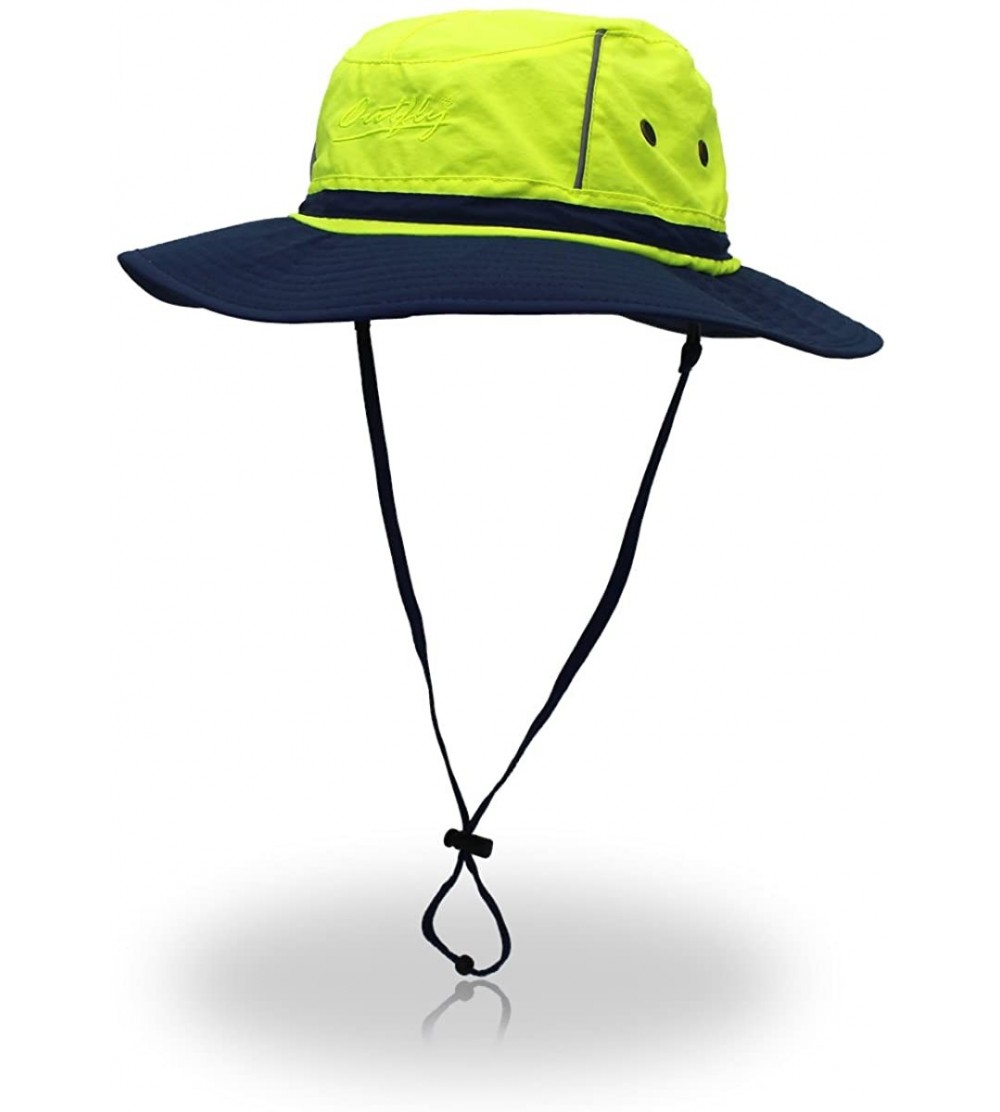 Sun Hats Outdoor Sun Hats with Wind Lanyard Bucket Hat Fishing Cap Boonie for Men/Women/Kids - Yellow - CE18OZX2R7G $12.33