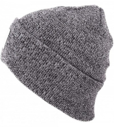 Skullies & Beanies Men's The Uniform Fine Knit Workwear Cuffed Beanie Hat - Noir-marl - CJ18KGYZHOZ $23.18