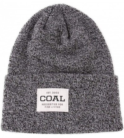 Skullies & Beanies Men's The Uniform Fine Knit Workwear Cuffed Beanie Hat - Noir-marl - CJ18KGYZHOZ $23.18