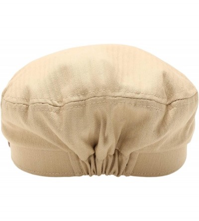Newsboy Caps Women's 100% Cotton Mariner Style Greek Fisherman's Sailor Newsboy Hats with Comfort Elastic Back - Khaki - CC18...