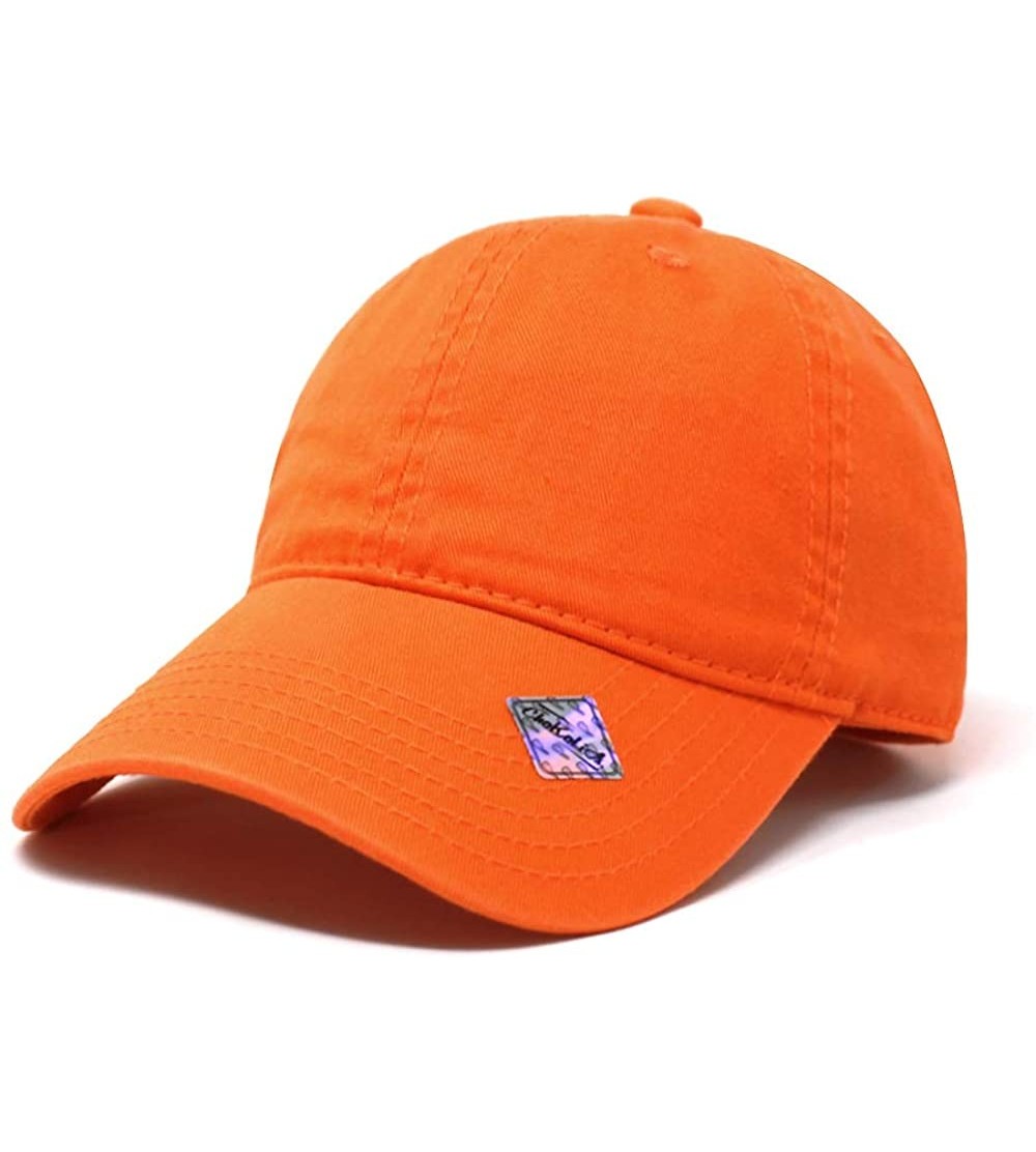 Baseball Caps Baseball Cap Dad Hat for Men and Women Cotton Low Profile Adjustable Polo Curved Brim - Orange - CQ18NIRZKOG $8.96