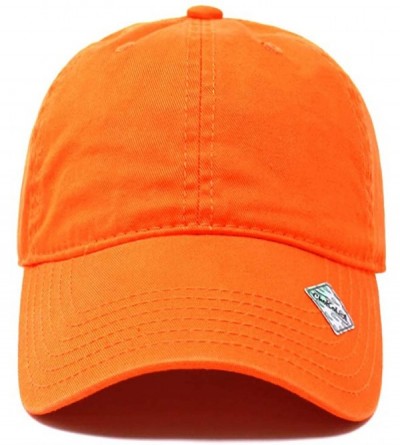 Baseball Caps Baseball Cap Dad Hat for Men and Women Cotton Low Profile Adjustable Polo Curved Brim - Orange - CQ18NIRZKOG $8.96