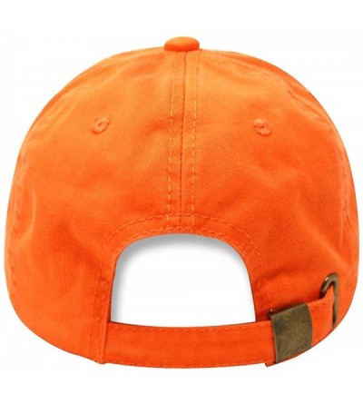 Baseball Caps Baseball Cap Dad Hat for Men and Women Cotton Low Profile Adjustable Polo Curved Brim - Orange - CQ18NIRZKOG $8.96