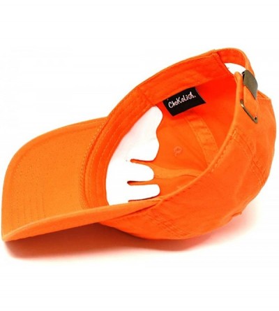 Baseball Caps Baseball Cap Dad Hat for Men and Women Cotton Low Profile Adjustable Polo Curved Brim - Orange - CQ18NIRZKOG $8.96