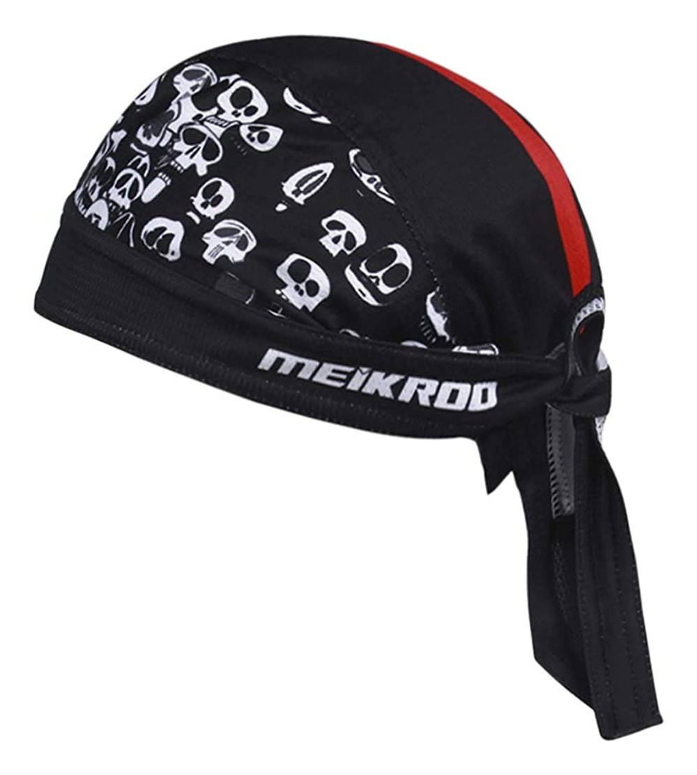 Skullies & Beanies Skull Cap Motorcycle Helmet Liner Biker Head Wrap Cover Scarf Pirate Hat Bandana Running Beanie Cap - Blac...