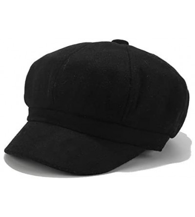 Berets 2DXuixsh Women's Newsboy Cap Vintage Hat Winter Wool Beret Hat Visor Painter Hats - Gray - CT18ARLYL34 $8.62