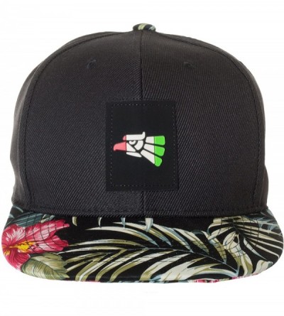 Baseball Caps Mexico National Pride Flowers Floral Snapback Hat Cap - Black Floral - CR18E8H3Z30 $23.24