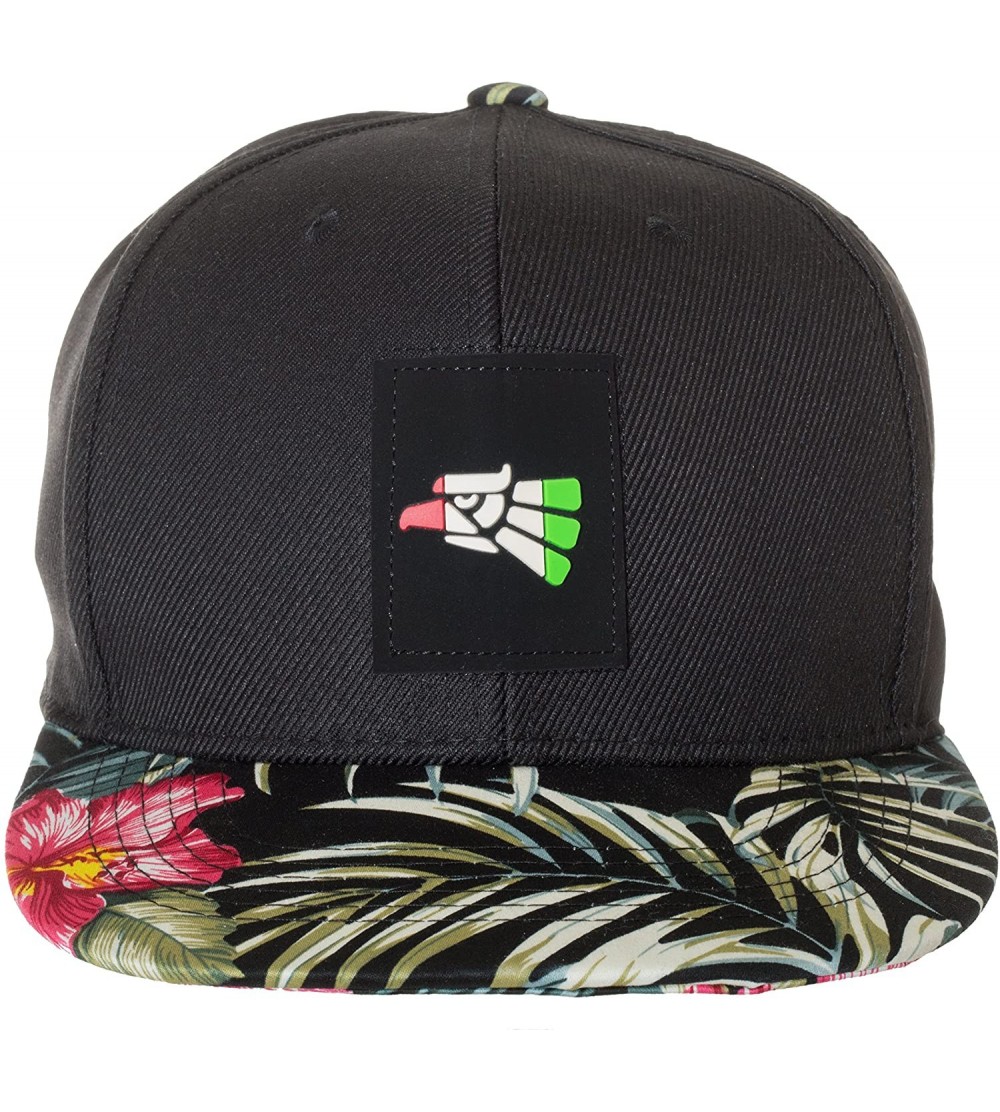 Baseball Caps Mexico National Pride Flowers Floral Snapback Hat Cap - Black Floral - CR18E8H3Z30 $14.42