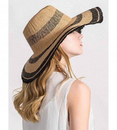 Sun Hats Women Colorful Stripes Wide Brim Straw Panama Hat-Roll Up Hat Fedora Beach Sun Hat for Women Summer Hats UPF50+ - CI...