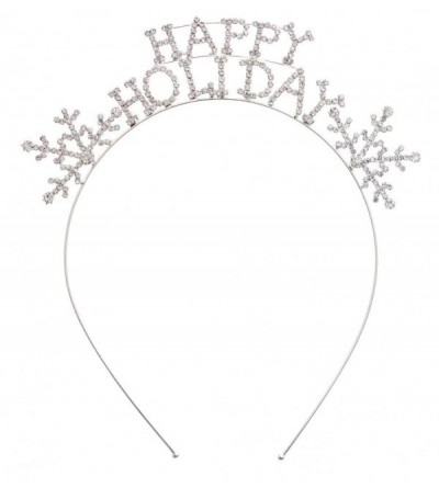 Headbands Rhinestone Studded Novelty Snowflake Happy Holidays Headband (71467XCR-S) - 71467XCR-S - CJ186MA5DMS $19.77