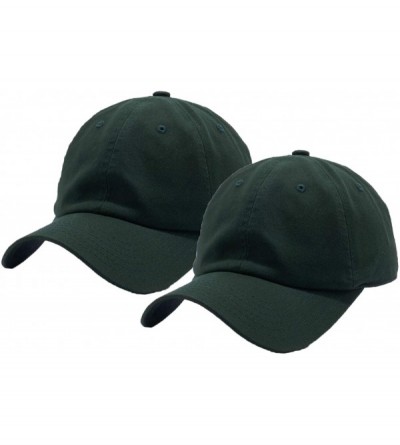 Baseball Caps Cotton Adjustable Baseball Classic Ballcap - Deep Green(2pcs) - CE18WOEN74M $12.21