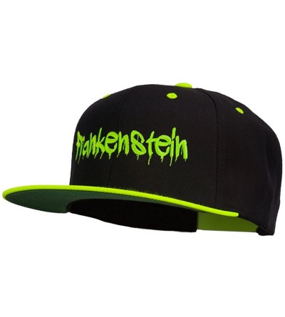 Baseball Caps Halloween Frankenstein Embroidered Snapback Cap - Neon Yellow - C911P5II2SL $21.49
