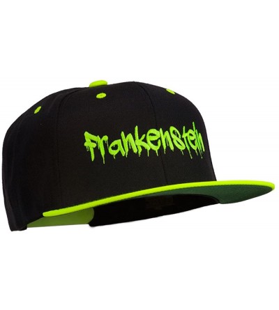 Baseball Caps Halloween Frankenstein Embroidered Snapback Cap - Neon Yellow - C911P5II2SL $59.78