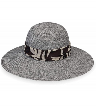 Sun Hats Women's Mia Sun Hat - UPF 50+- Broad Brim- Elegant Style- Designed in Australia - Black Combo - CI18M49U3UY $81.46