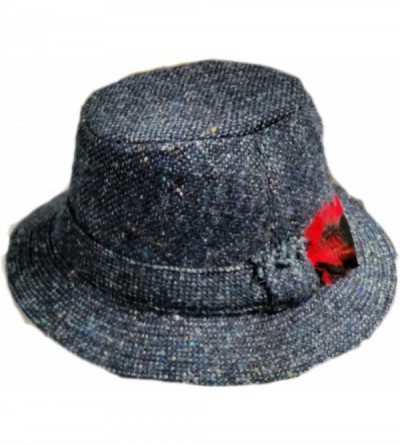 Newsboy Caps Men's Donegal Tweed Original Irish Walking Hat - Ocean Blue Salt & Pepper - CK12COGBW1P $53.71