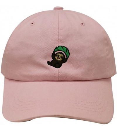 Baseball Caps Flying Sloth Cotton Baseball Dad Caps - Pink - CF184D7TY50 $14.02