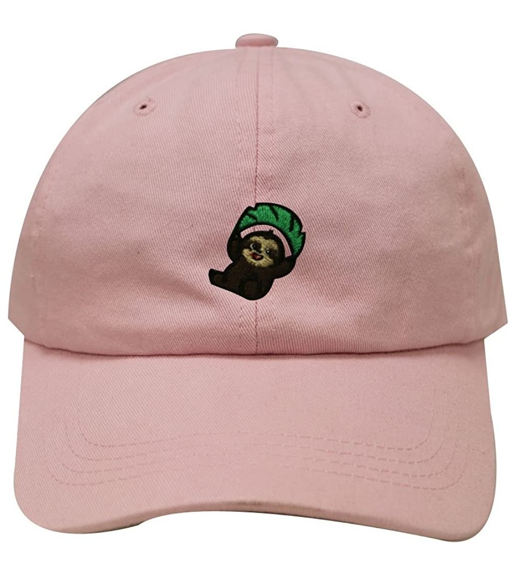 Baseball Caps Flying Sloth Cotton Baseball Dad Caps - Pink - CF184D7TY50 $14.02