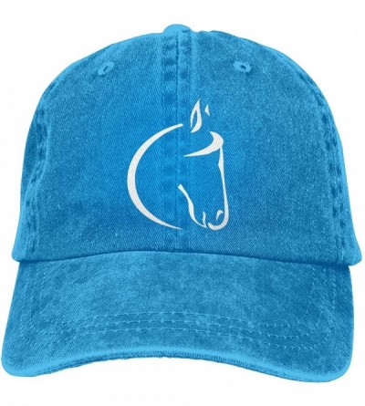 Baseball Caps Womens Denim Hat White Horse Lovers Baseball Caps Adjustable - Blue - CZ196YYCYMY $17.70