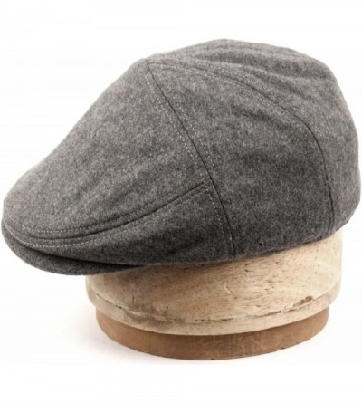 Newsboy Caps 100% Wool Herringbone Winter Ivy Cabbie Hat w/Fleece Earflaps - Driving Hat - Charcoal Gray - CF12O5EQ8BK $29.20