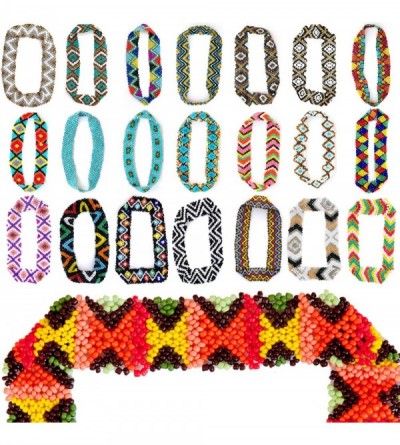 Headbands Bohemian Pattern Elastic Stretch Headbands - Native American Seed Bead Headband Style C - CN11KWB1KG7 $10.53