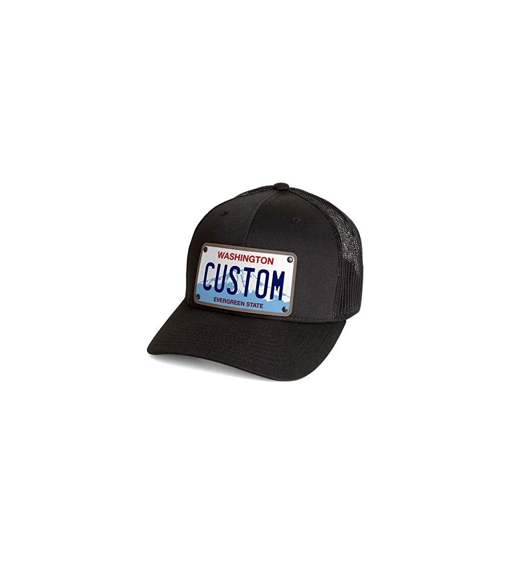 Baseball Caps Custom License Plate Snapback Trucker Hat Printed on Leather Patch. Curved Bill. - Washington - CK18OA3RLUZ $35.35