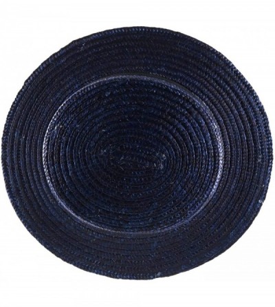 Fedoras Canotier Boater Hat Gondolier Straw - Bleu - CT18RW0IXN5 $21.29