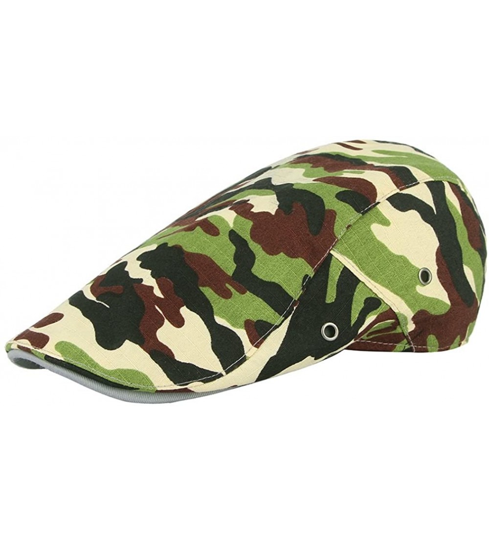 Newsboy Caps Men's Retro Camouflage Beret Hats Newsboy Cap Strip Cabbie Hat Flat Cap - Camouflage2 - C818D2N9DII $8.39