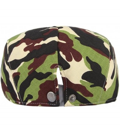 Newsboy Caps Men's Retro Camouflage Beret Hats Newsboy Cap Strip Cabbie Hat Flat Cap - Camouflage2 - C818D2N9DII $8.39