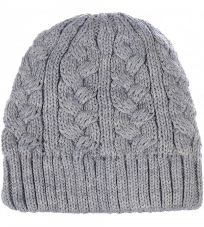 Skullies & Beanies Womens Winter Knit Beanie Hat Plush Fleece Lined - 709grey - CY18ZATL3RG $19.44